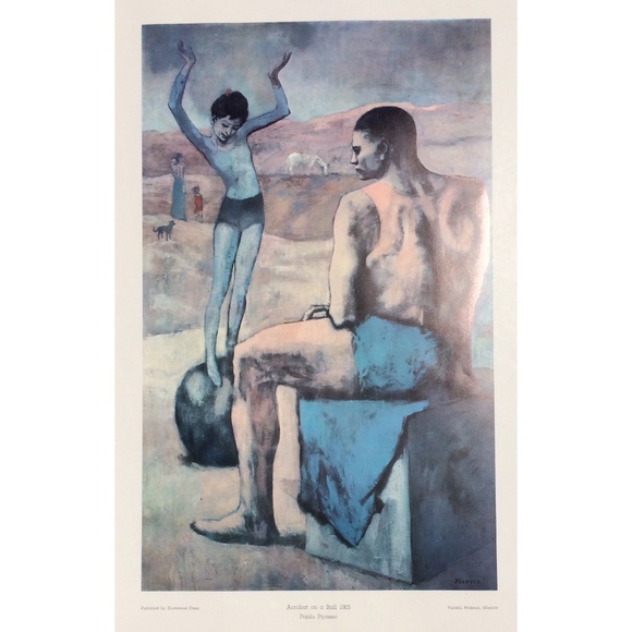 🦋 art print Pablo Picasso Acrobat on a Ball 1905 Shorewood Press AS IS - Picture 1 of 4